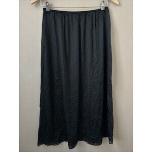 JCPenney Women’s Black Slip Size XL Lace Hem Under Dress Lingerie Undergarment